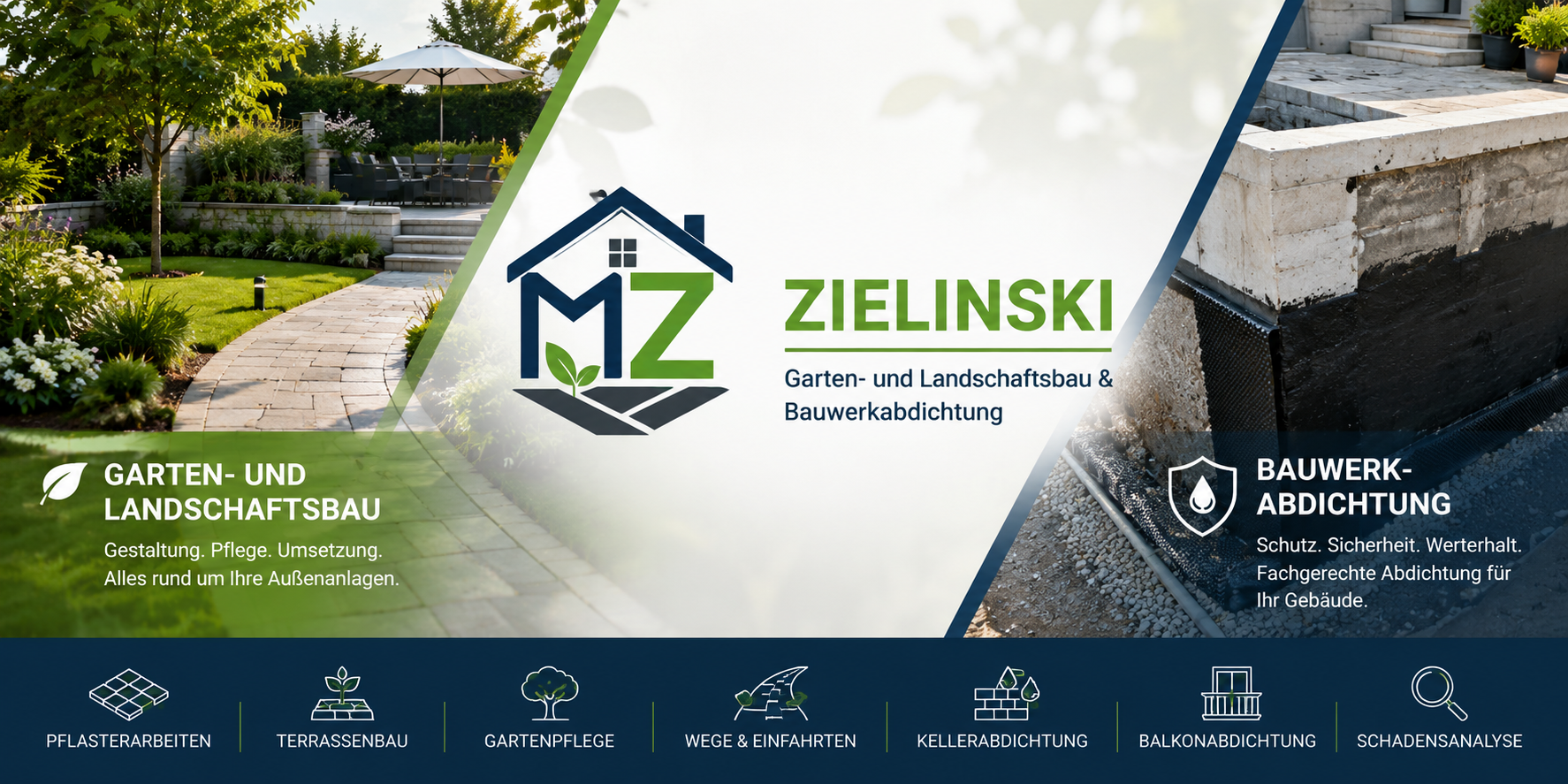 Zielinski Garten- und Landschaftsbau sowie Bauwerksabdichtung Banner